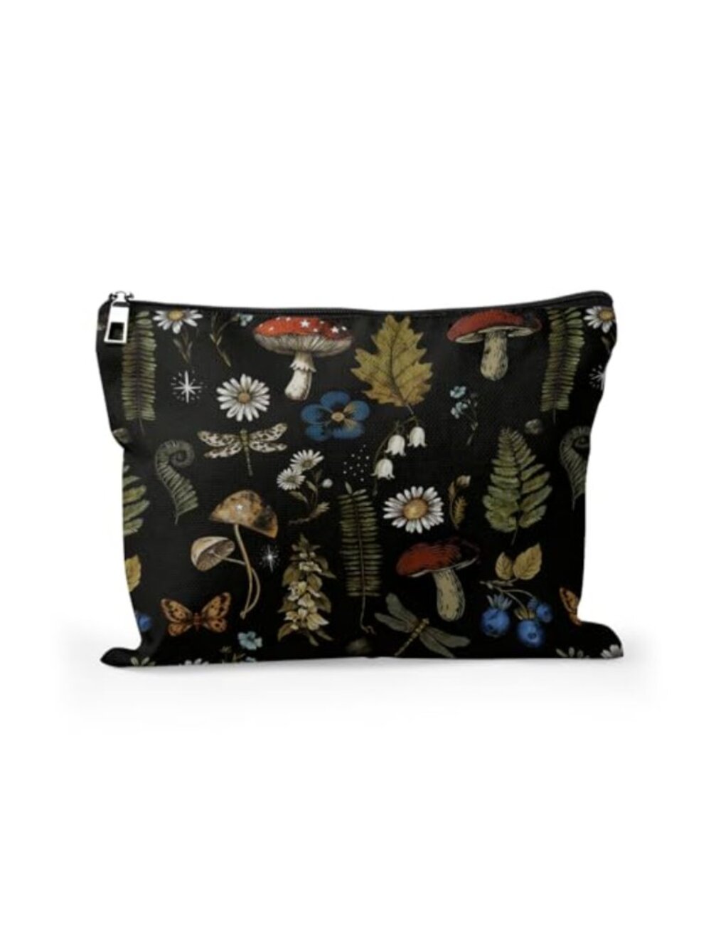 Women's Linen Makeup Bag Travel Toiletry Organizer Zipper Cosmetic Pouch 10x8